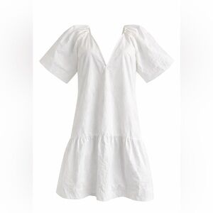 A New Day White Babydoll Dress Puff Sleeve V-Neck NWT Size Large